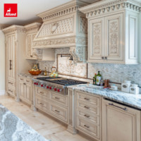 Armário de Cozinha Clássico Francês Alland Completo com Ferragens Entalhadas à Mão e Acabamento Tradicional, Móveis de Luxo de Alta Qualidade com Design Sofisticado