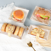 Boîte d'emballage de sandwich en carton rectangulaire pour nourriture à emporter viande soie jaune d'oeuf bouffée neige bouffée gâteau rouleau