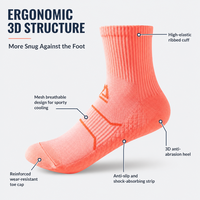 Chaussettes de course antidérapantes à compression unisexes, doublées en tissu éponge, séchage rapide, respirantes, mi-mollet, pour marathon et sports
