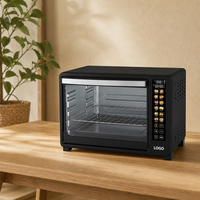 Four électrique multifonctionnel 48L avec panneau numérique intelligent, idéal pour la famille, pour pain, pizza et gâteaux