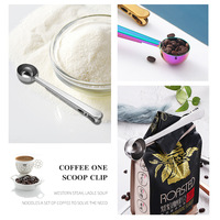 Edelstahl-Kaffeebohnen-Messlöffel mit Individuellem Logo und Verschlussclip Proteinpulver-Messlöffel als Küchenzubehör
