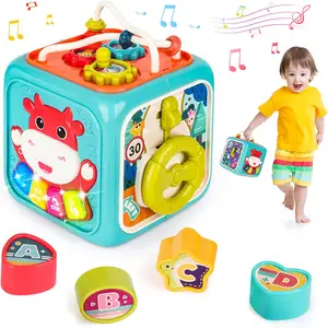 Baby Activity Toy New Product Promotion 6 Sides Infant Early Educational Montessori Toys Baby Activity Cube Toys