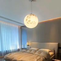 Lampe suspendue en forme de lune, lumière planétaire, boule moderne, salle à manger, chambre à coucher, lumière LED chaude, cour extérieure, allée, gazebo, acrylique PE 800x800