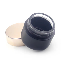 5g 10g 15g 20g 30g 50g 1oz Logo personnalisé couvercles noirs de luxe verre rond soins de la peau cosmétique vide pot de crème pour le visage avec bouchon à vis