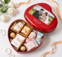 Boîte en métal personnalisée avec logo pour cadeau de mariage, anniversaire, emballage cadeau