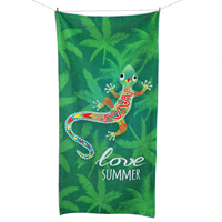 Serviette de plage en microfibre tissée personnalisée avec photo, motif animal tropical, écologique, sans sable, séchage rapide, pour adultes, extérieur, été, vente en gros