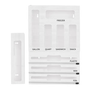 Vente en gros de sacs à sandwich en bois exquis personnalisés Organisateur de <span class=keywords><strong>cuisine</strong></span> en bambou 9 en 1 Distributeur de papier d'emballage Organisateur de sacs à fermeture éclair pour <span class=keywords><strong>tiroir</strong></span> - Product Image 3