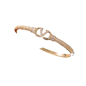 Fashion <b>Charm</b> <b>Bracelets</b> For Women Gold And <b>Silver</b> Zinc Alloy English Alphabet Design Gift Jewelry 7.22-2 - Product Image 5