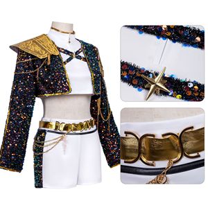 Costume de cosplay Ume Kpop Demon Hunters <span class=keywords><strong>Anime</strong></span> <span class=keywords><strong>pour</strong></span> <span class=keywords><strong>adulte</strong></span> comprenant un gilet, des shorts, des costumes, des pantalons, des jupes Rumi Mira Zoey unisexe en polyester - Product Image 2