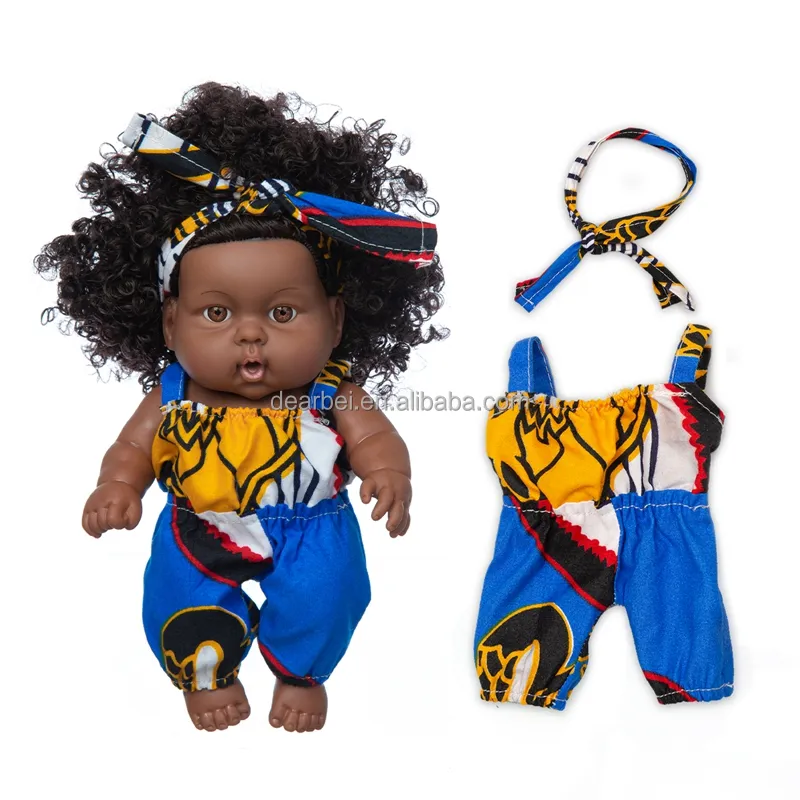 20Cm American Reborn Black Poppen Handgemaakte Siliconen Vinyl Baby Zacht Levensechte Pasgeboren Afrikaanse Reborn Pop Speelgoed Meisje Kerstcadeaus
