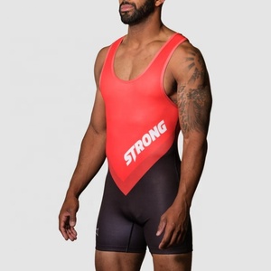Conjunto de Uniforme de Halterofilia Sublimado con Logotipo Personalizado, Color Morado y Rojo, Singlet para Levantamiento de Pesas - Product Image 2