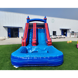 Tobogán Acuático Inflable Comercial para Jardín, Fiesta Tropical, PVC Iridiscente, Tobogán Acuático Inflable para Niños y Adultos con Piscina - Product Image 1