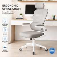 Chaise de bureau exécutive ergonomique contemporaine pivotante en maille avec support lombaire – Vente en gros