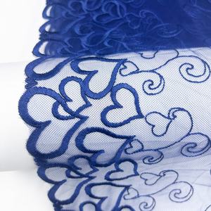 Üretici toptan çiçek işlemeli tül danteller sınır 39cm pembe lacivert siyah aşk kalp şekli nakış dantel Trim - Product Image 5