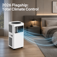 Aire Acondicionado Portátil, Ventilador de Calefacción y Refrigeración, Deshumidificador, Purificador Automático, Pantalla Táctil LED Grande para el Hogar, Dormitorio u Oficina