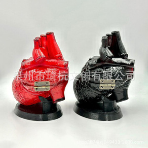 <b>Heart</b> <b>Shaped</b> Resin Craft Red Black Halloween Decoration Indoor Handmade Gift - Product Image 3