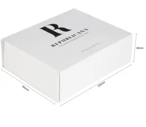Kotak Hadiah Putih Lipat Magnetik A5 Kotak Lipat Kotak Kaku Kertas Terbuka Flap Besar