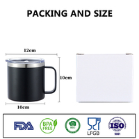 Gobelet isotherme de voyage en acier inoxydable 14 oz ZP en stock, tasse à café isolée pour le camping avec poignée