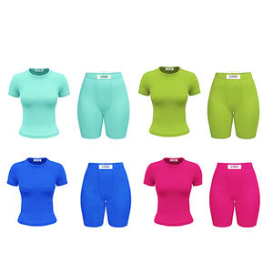 Loungewear <span class=keywords><strong>Mujer</strong></span> Conjuntos Pijamas Camiseta acanalada <span class=keywords><strong>Boxer</strong></span> Shorts Lounge Wear 2 Conjunto de dos piezas Verano para <span class=keywords><strong>Mujer</strong></span> Ropa Pijamas <span class=keywords><strong>Mujer</strong></span> - Product Image 1