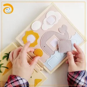 Buku Kain Felt Khusus untuk Anak-anak Kit Buatan Tangan Dapat Dicuci Mainan 3D Rumah Boneka Aktivitas Balita Buku Senyap Bayi Anak Perempuan Bayi Laki-laki