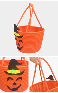 Cesto portaoggetti di Halloween-cestino di caramelle portatile per bambini fatto a mano regalo fai da te <span class=keywords><strong>Organizer</strong></span> dolcetto o scherzetto - Product Image 6