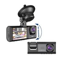 Caméra embarquée 3 canaux pour voiture, 1080P HD, 3 objectifs, Wi-Fi, vision nocturne, pour Uber, Lyft, taxi, sécurité, surveillance de stationnement 24h/24, DVR