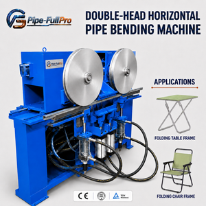 Square Tube Hydraulic Pipe Bending Machine Double Head for Steel Rectangular <b>Frame</b> Solar Panel Mounting Bracket Greenhouse - Product Image 1