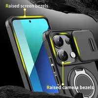 Étui pour Redmi Note 17 Pro Plus 5G 4G avec objectif coulissant, anneau magnétique, support, protection antichoc pour Xiaomi 18 Pro MAX