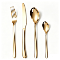 Ensemble de couverts modernes en acier inoxydable 4 pièces (couteau, fourchette, cuillère, cuillère à café) pour mariages, restaurants et hôtels