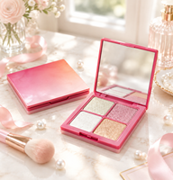 Palette de maquillage pour le visage, illuminateur pressé, haute pigmentation, fini brillant, léger, longue tenue, marque privée, vente en gros