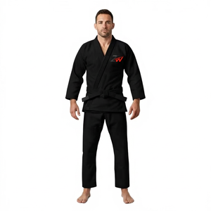 Kimono Blanco de BJJ con Logotipo Bordado y Forro Sublimado, Gi de Jiu-Jitsu, Uniforme de Artes Marciales Cómodo y Holgado - Product Image 1