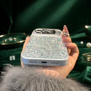 เคสโทรศัพท์หรูหราแบบ PC ประดับกลิตเตอร์กันกระแทกพร้อมสายคล้องสำหรับ iPhone - Product Image 6