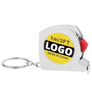 Mini Cinta Métrica de 1m/3ft, Llavero con Regla Retráctil de Acero, Doble Escala Métrica y en Pulgadas, Cinta Métrica Pequeña para Regalo Promocional - Product Image 1