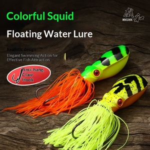 Weihe Sports Leurre flottant coloré en forme de calamar, avec double hameçons grenouille, perles sonores à effet barbe, hameçons griffe de poulet, appât vivant en ABS, pour le marché international - Product Image 3