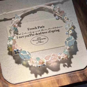 Serie de bosque amarillo y verde, pulsera hecha a mano, collar de piedra cruda de cristal Natural hecho a mano, los mejores regalos de pulsera ajustables - Product Image 4