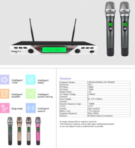 ไมโครโฟนไร้สายแบบหนีบปกเสื้อ Vason Q468 VHF ระบบมือถือ ระดับมืออาชีพ แบบสองย่านความถี่ พร้อมเซ็นเซอร์อินฟราเรด สำหรับคาราโอเกะ งานปาร์ตี้ และโบสถ์ - Product Image 5