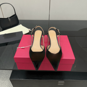 Satin Pointed Back Empty Sandals Women Slim Fit Stiletto Heel Buckle Commuting Style Waterproof Breathable - Product Image 1