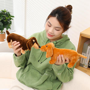 Boneka Anjing Dachshund Super Lembut Unisex, Boneka Kecil Realistis yang Lucu untuk Menenangkan, Isi Kapas PP dan Jaring untuk Mengurangi Stres - Product Image 4