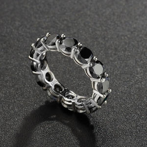 Bague unisexe en argent 925 avec moissanite ronde à 50 points, cadeau <span class=keywords><strong>d</strong></span>'anniversaire pour petite amie - Product Image 3