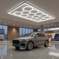 Plafonnier LED hexagonal portable, étanche, blanc froid, pour atelier, garage, salon de coiffure, avec garantie de 2 ans