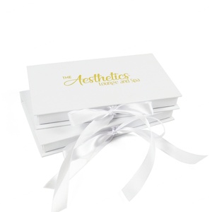 Crown Win Vip Membership Pro Gsm Credit Card and Lanyard Box Packaging Cardboard <b>White</b> Magnetic Gift Box with Satin Paper Boxes - Product Image 2