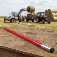 Lance à balles de foin forgée en acier à ressort 60Si2Mn, capacité de 4000 lb, robuste, ajustement universel, 49 pouces, pour attache de mini-chargeuse compacte