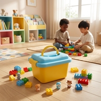 Boîte de rangement rectangulaire en PP de couleur neutre, bac de rangement en plastique multi-usages, robuste, durable, sans BPA, empilable, grande capacité, pour jouets