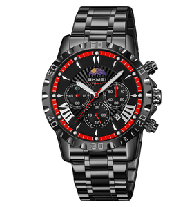 Thiết kế thời trang nam Thạch anh xem ban nhạc thép không gỉ không thấm nước mặt trăng giai đoạn cổ tay xem với ngày và đồng hồ bấm giờ biểu tượng tùy chỉnh - Product Image 4