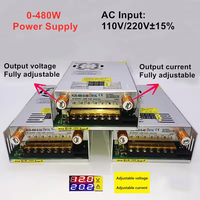 Transformateurs AC DC 220V à 5V 12V 24V Alimentation à découpage Réglable 36V 48V 60V 80V 120V 160V 220V 480W Affichage numérique