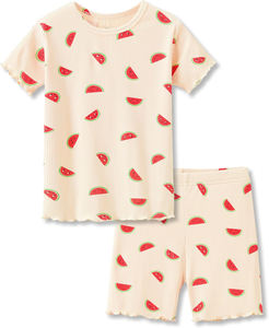 Petit bébé pyjama ensemble personnalisé dessin animé fruits imprimé bébé garçons filles pyjamas mignon doux enfant en bas âge et petites filles pyjamas ensemble - Product Image 5