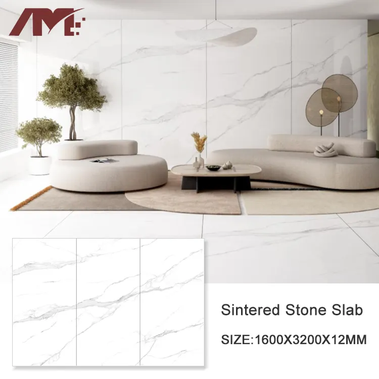 mural panel indoor countertop white marble porcelain large format plates tiles for wall 1600*3200mm