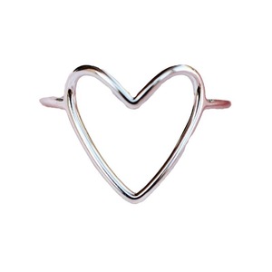 Cincin Wanita, tahan air tidak ternoda 18K PVD emas Stainless Steel minimalis bentuk hati cincin polos - Product Image 5