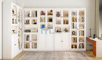 Étagère autoportante en acier au design minimaliste moderne avec portes en verre trempé, espace de rangement modulaire, conception gain de place pour salon et hôtel