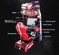 Machine de jeu d'arcade de course en salle, métal, simulateur de course 1 an, console de compétition, machine de divertissement à pièces, adulte